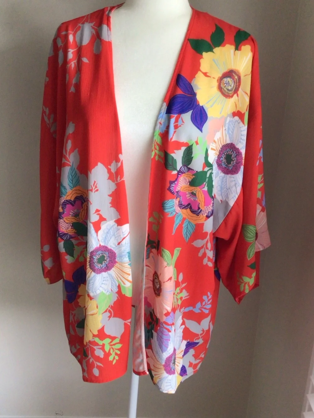 Umgee Red Open-front Kimono